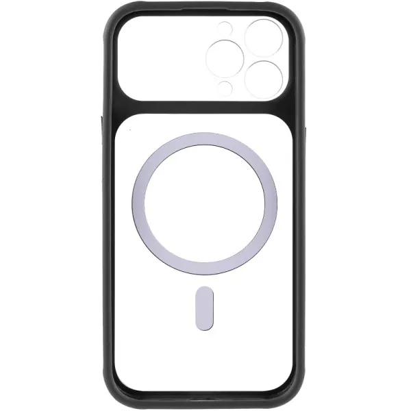 Чохол TPU+PC GETMAN Moon Clear with MagSafe для Apple iPhone 12 Pro (6.1") — Чорний — фото 1