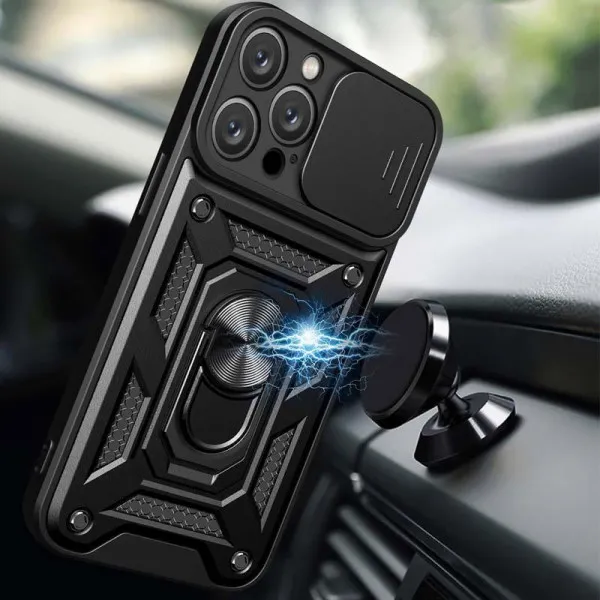 Чохол Ummi Camshield Serge Ring для Apple iPhone 12 Pro / 12 (6.1") — Чорний — фото 2 Чохол Ummi Camshield Serge Ring для Apple iPhone 12 Pro / 12 (6.1") — Чорний — фото 2