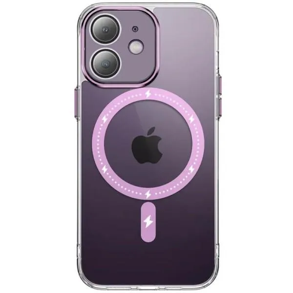 Чехол TPU+PC Colorful with Magnetic Fit для Apple iPhone 12 (6.1") — Розовый — фото 1