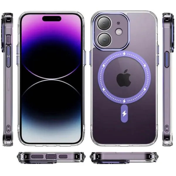 Чехол TPU+PC Colorful with Magnetic Fit для Apple iPhone 12 (6.1") — Фиолетовый — фото 2 Чехол TPU+PC Colorful with Magnetic Fit для Apple iPhone 12 (6.1") — Фиолетовый — фото 2