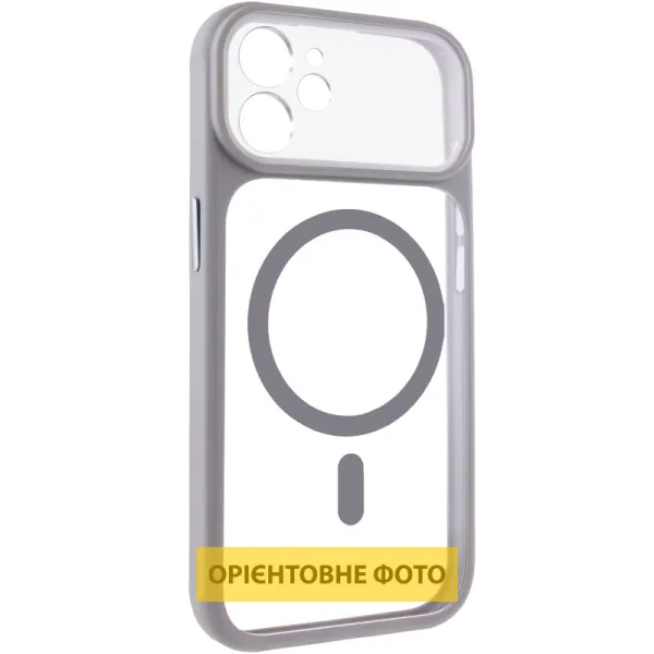 Чехол TPU+PC GETMAN Moon Clear with MagSafe для Apple iPhone 12 (6.1") — Серый — фото 1 Чехол TPU+PC GETMAN Moon Clear with MagSafe для Apple iPhone 12 (6.1") — Серый — фото 1