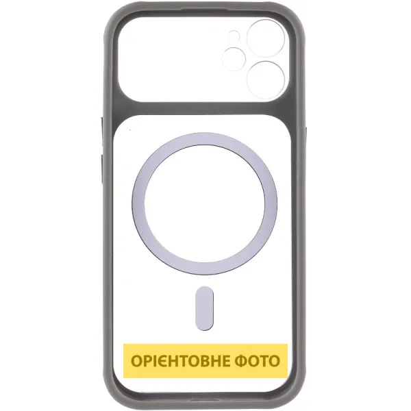 Чехол TPU+PC GETMAN Moon Clear with MagSafe для Apple iPhone 12 (6.1") — Серый — фото 3 Чехол TPU+PC GETMAN Moon Clear with MagSafe для Apple iPhone 12 (6.1") — Серый — фото 3