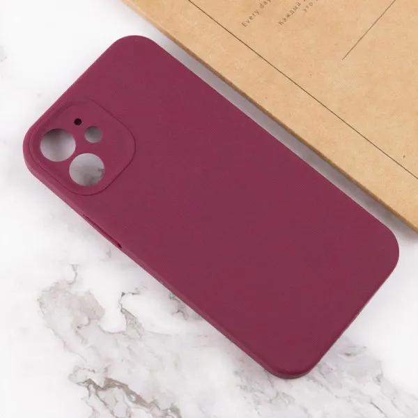 Чехол Silk Full Camera Protective (AA) NO LOGO для Apple iPhone 12 (6.1") — Бордовый — фото 4 Чехол Silk Full Camera Protective (AA) NO LOGO для Apple iPhone 12 (6.1") — Бордовый — фото 4