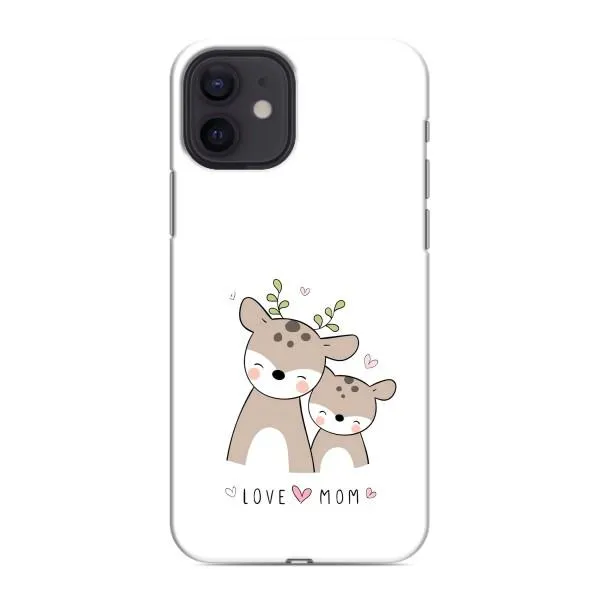 Чохол з принтом «Оленята мама і малюк» для iPhone 12