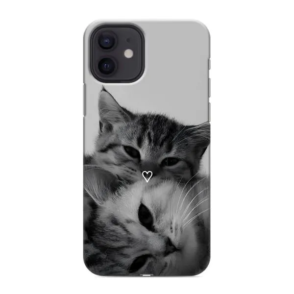 Чохол з принтом «Пара котів» для iPhone 12