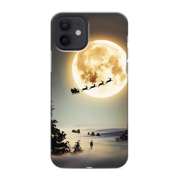 Чехол с принтом «Санта на луне» для iPhone 12