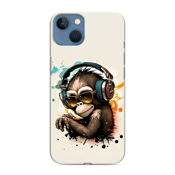 Чехол с принтом «Макака в наушниках» для iPhone 13 Mini
