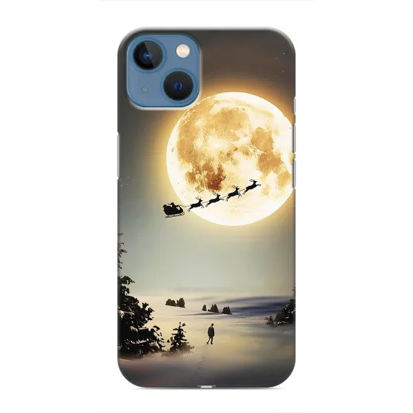 Чехол с принтом «Санта на луне» для iPhone 13 Mini