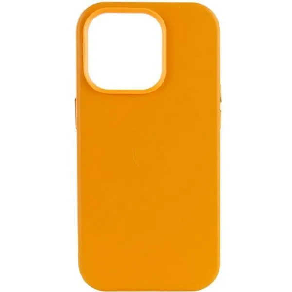 Кожаный чехол Leather Case (AA Plus) with MagSafe для Apple iPhone 13 Pro Max (6.7") — Горчичный — фото 1