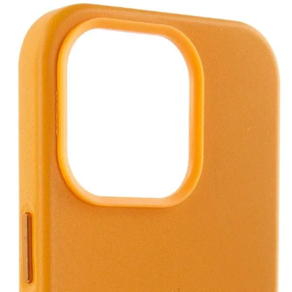 Кожаный чехол Leather Case (AA Plus) with MagSafe для Apple iPhone 13 Pro Max (6.7") — Горчичный — фото 3