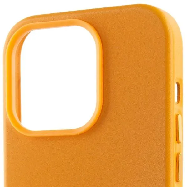 Кожаный чехол Leather Case (AA Plus) with MagSafe для Apple iPhone 13 Pro Max (6.7") — Горчичный — фото 5