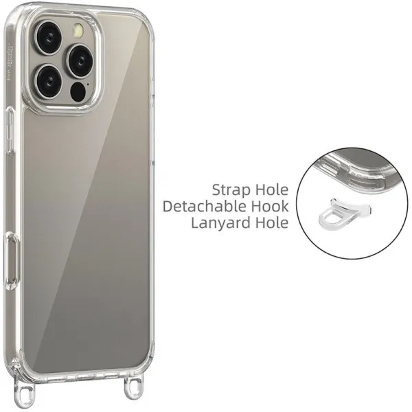 Чохол TPU Transparent with Straps для Apple iPhone 13 Pro Max (6.7") — Сірий — фото 3