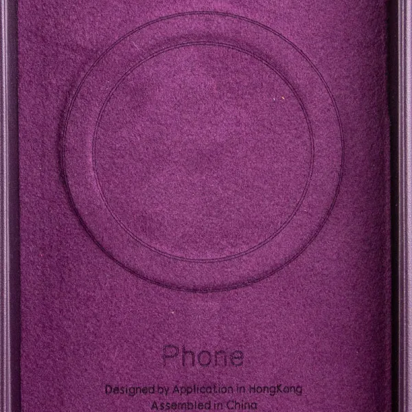 Кожаный чехол Leather Case (AA Plus) with Magnetic Fit для Apple iPhone 13 Pro Max (6.7") — Марсала — фото 4