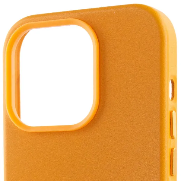 Кожаный чехол Leather Case (AA Plus) with Magnetic Fit для Apple iPhone 13 Pro Max (6.7") — Горчичный — фото 5