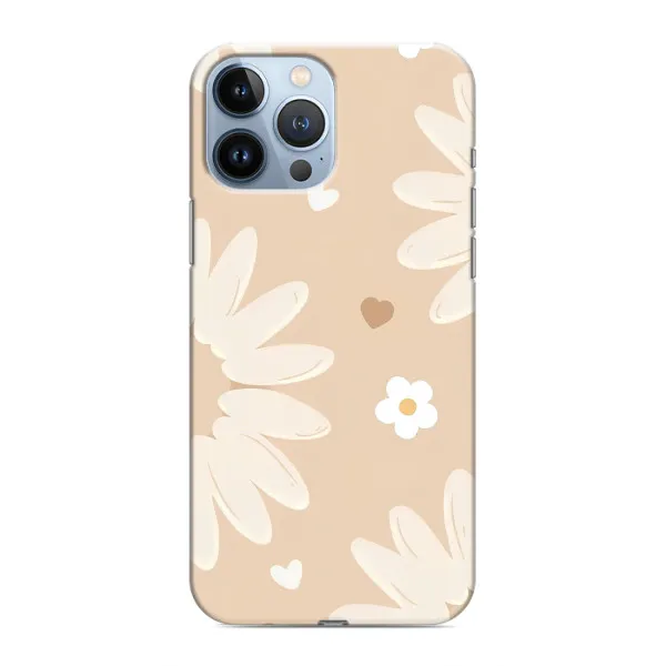 Чохол з принтом «Бежеві квіти» для iPhone 13 Pro Max