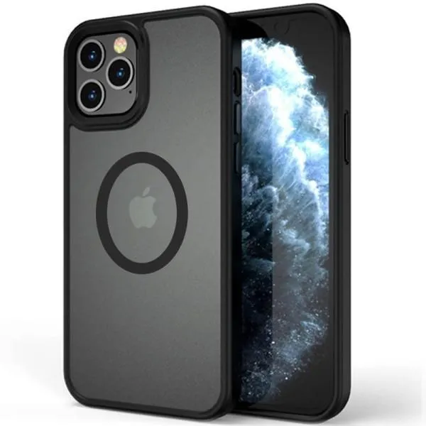 TPU+PC чехол Metal Buttons with Magnetic Fit для Apple iPhone 13 Pro (6.1") — Черный — фото 1
