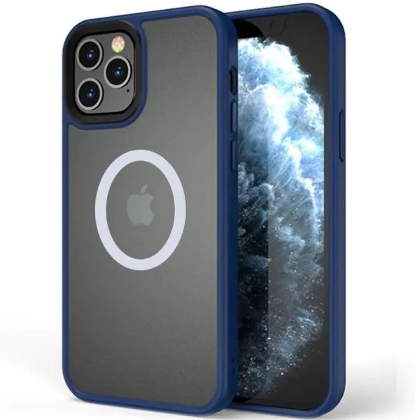 TPU+PC чехол Metal Buttons with Magnetic Fit для Apple iPhone 13 Pro (6.1") — Синий — фото 1