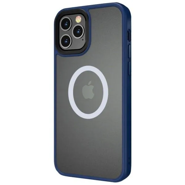 TPU+PC чехол Metal Buttons with Magnetic Fit для Apple iPhone 13 Pro (6.1") — Синий — фото 2