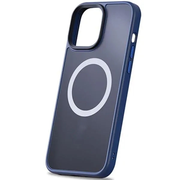 TPU+PC чехол Metal Buttons with Magnetic Fit для Apple iPhone 13 Pro (6.1") — Синий — фото 4