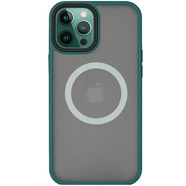 TPU+PC чехол Metal Buttons with Magnetic Fit для Apple iPhone 13 Pro (6.1") — Зеленый