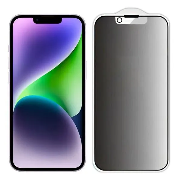 Захисне скло Privacy 5D Matte (тех.пак) для Apple iPhone 13 / 13 Pro / 14 / 16e / 17e (6.1") — Чорний