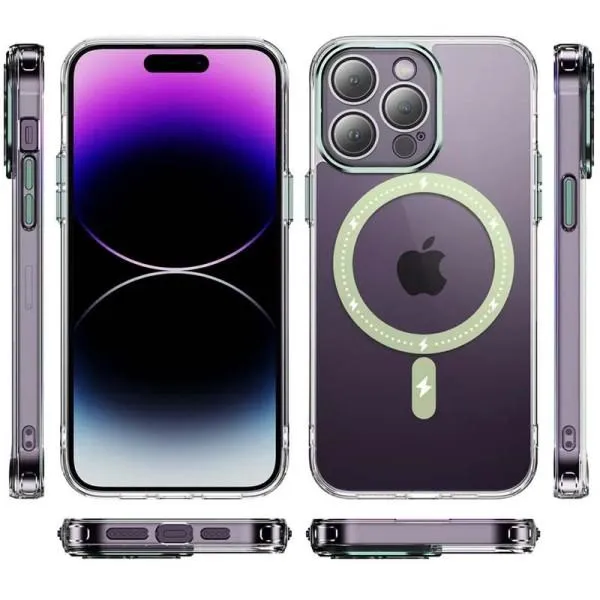 Чохол TPU+PC Colorful with Magnetic Fit для Apple iPhone 13 Pro (6.1") — Зелений — фото 3