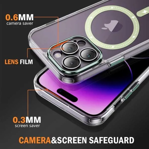 Чохол TPU+PC Colorful with Magnetic Fit для Apple iPhone 13 Pro (6.1") — Зелений — фото 5