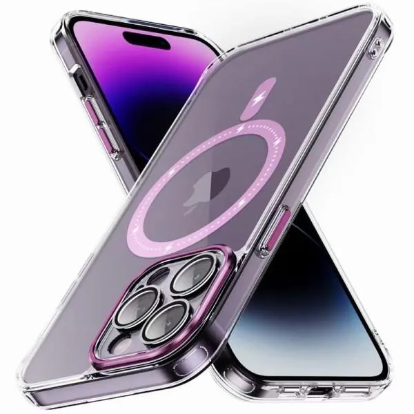 Чохол TPU+PC Colorful with Magnetic Fit для Apple iPhone 13 Pro (6.1") — Рожевий — фото 2