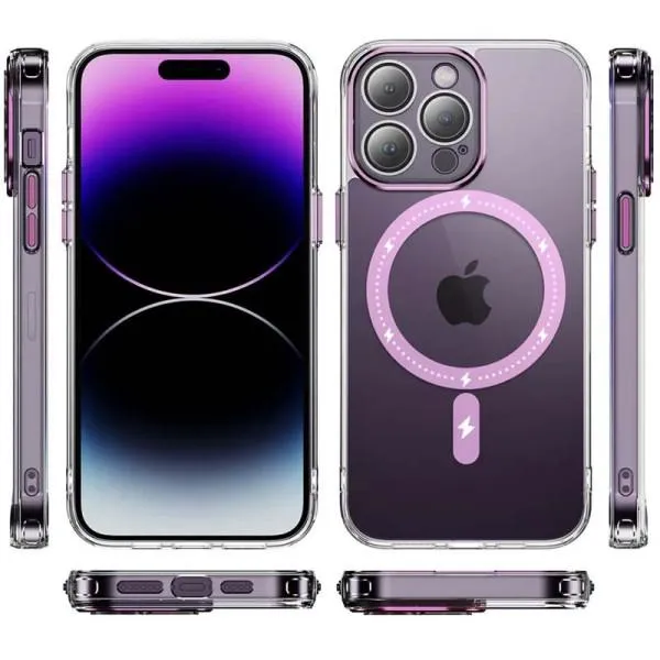 Чохол TPU+PC Colorful with Magnetic Fit для Apple iPhone 13 Pro (6.1") — Рожевий — фото 3