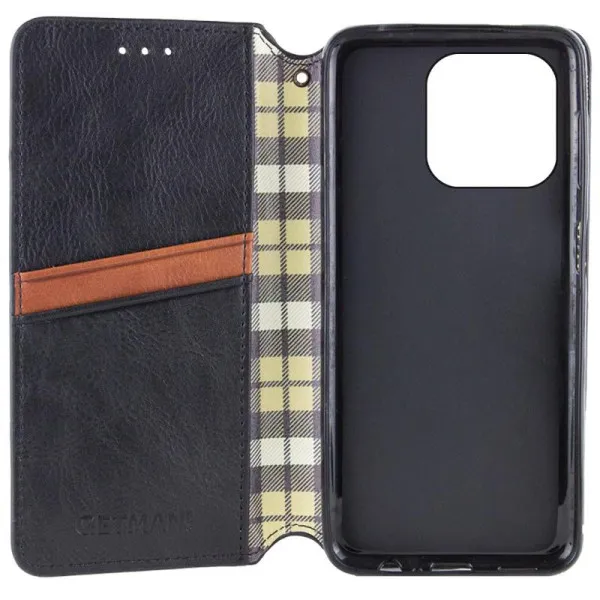 Шкіряний чохол-книжка GETMAN Cubic (PU) для Apple iPhone 13 Pro (6.1") — Чорний — фото 3