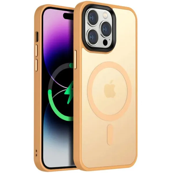 Чохол Ummi Colorful with Magnetic Fit для Apple iPhone 13 Pro (6.1") — Персиковий