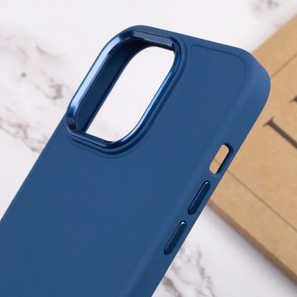 TPU чехол Bonbon Metal Style для Apple iPhone 13 Pro (6.1") — Синий — фото 5