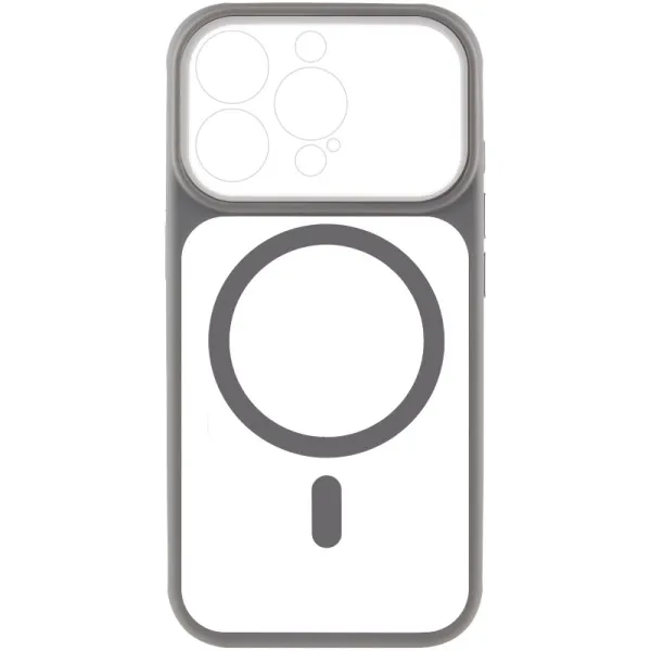 Чехол TPU+PC GETMAN Moon Clear with MagSafe для Apple iPhone 13 Pro (6.1") — Серый — фото 2