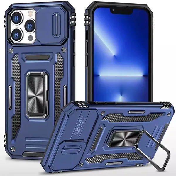 Ударопрочный чехол Camshield Army Ring для Apple iPhone 13 Pro (6.1") — Синий — фото 1
