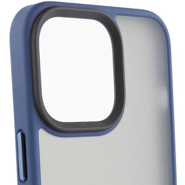TPU+PC чехол Metal Buttons для Apple iPhone 13 Pro (6.1") — Синий — фото 3