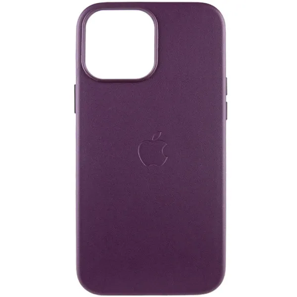 Кожаный чехол Leather Case (AA Plus) with Magnetic Fit для Apple iPhone 13 Pro (6.1") — Марсала — фото 1