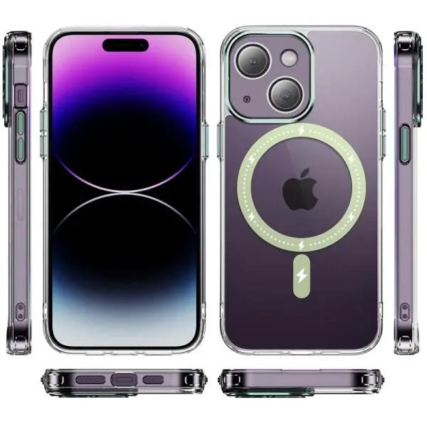 Чохол TPU+PC Colorful with Magnetic Fit для Apple iPhone 13 (6.1") — Зелений — фото 2 Чохол TPU+PC Colorful with Magnetic Fit для Apple iPhone 13 (6.1") — Зелений — фото 2
