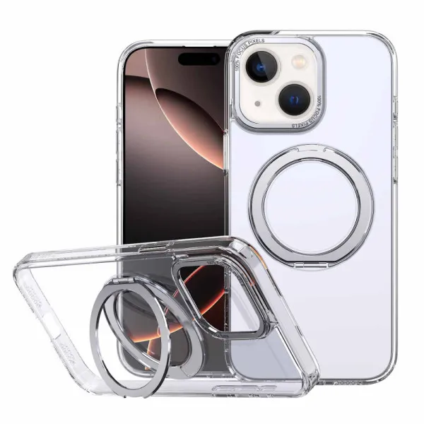 Чехол TPU+PC Empire with Magnetic Fit and Ring для Apple iPhone 13 / 14 (6.1") — Прозрачный — фото 1 Чехол TPU+PC Empire with Magnetic Fit and Ring для Apple iPhone 13 / 14 (6.1") — Прозрачный — фото 1