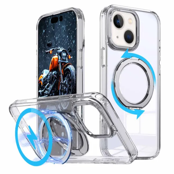 Чехол TPU+PC Empire with Magnetic Fit and Ring для Apple iPhone 13 / 14 (6.1") — Прозрачный — фото 2 Чехол TPU+PC Empire with Magnetic Fit and Ring для Apple iPhone 13 / 14 (6.1") — Прозрачный — фото 2