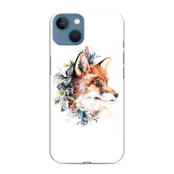 Чохол з принтом «Лиса в квітах» для iPhone 13 Чохол з принтом «Лиса в квітах» для iPhone 13