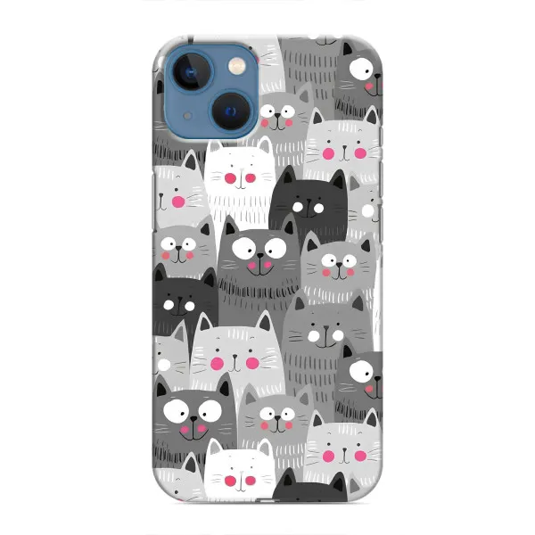 Чохол з принтом «Мальовані котики» для iPhone 13