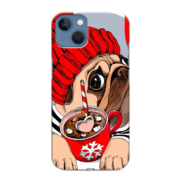 Чохол з принтом «Песик в шапці» для iPhone 13