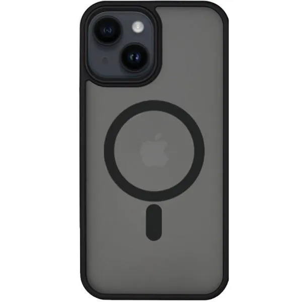 TPU+PC чехол Metal Buttons with Magnetic Fit для Apple iPhone 14 Plus (6.7") — Черный — фото 1