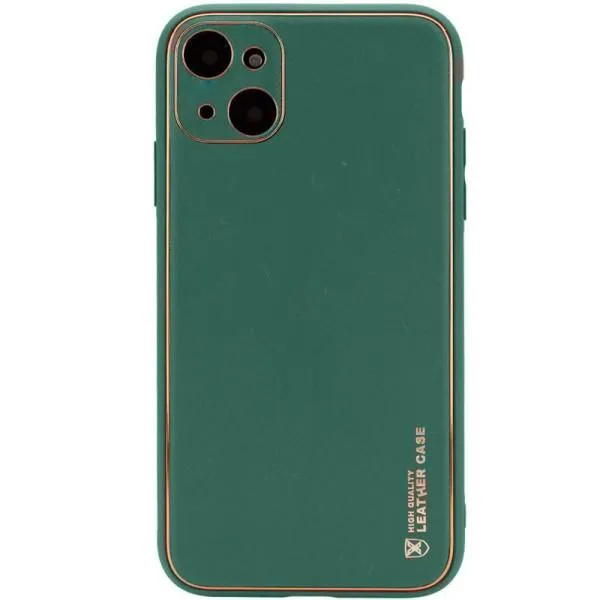 Кожаный чехол Xshield для Apple iPhone 14 Plus (6.7") — Зеленый — фото 1