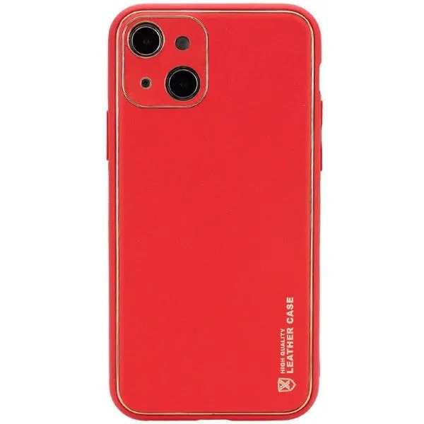 Кожаный чехол Xshield для Apple iPhone 14 Plus (6.7") — Красный — фото 1