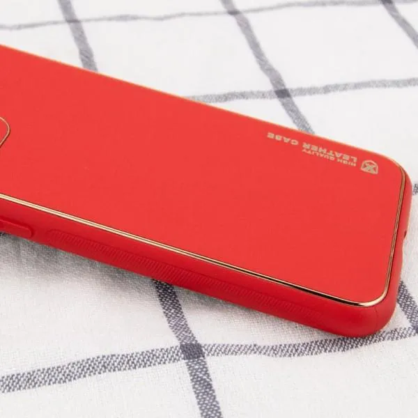 Кожаный чехол Xshield для Apple iPhone 14 Plus (6.7") — Красный — фото 2