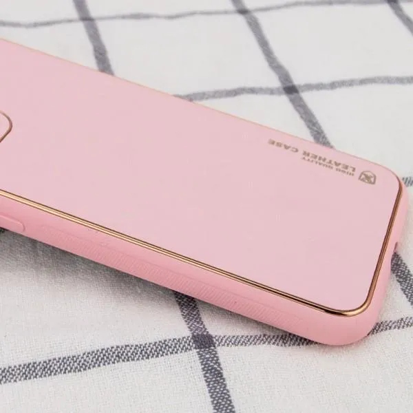 Кожаный чехол Xshield для Apple iPhone 14 Plus (6.7") — Розовый — фото 2