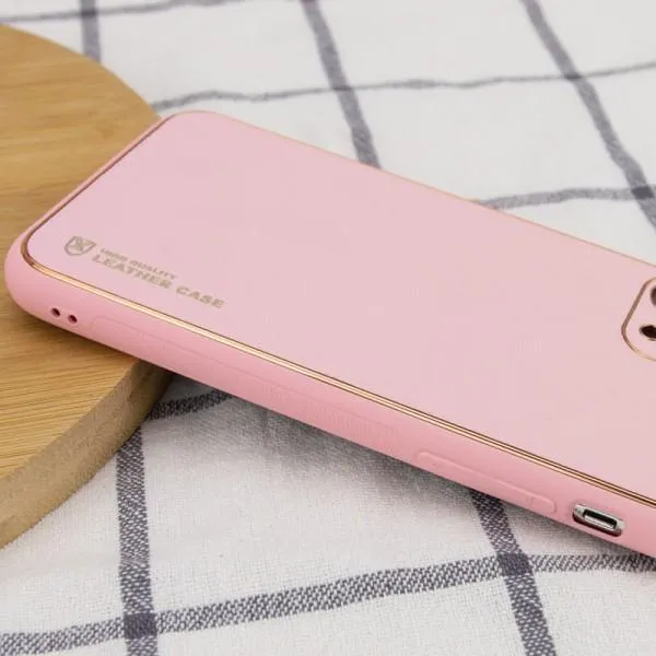 Кожаный чехол Xshield для Apple iPhone 14 Plus (6.7") — Розовый — фото 3