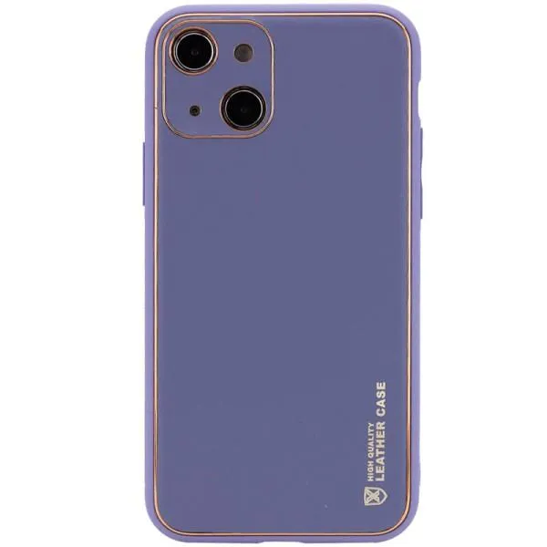 Кожаный чехол Xshield для Apple iPhone 14 Plus (6.7") — Серый — фото 1