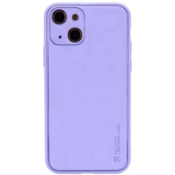 Кожаный чехол Xshield для Apple iPhone 14 Plus (6.7") — Сиреневый
